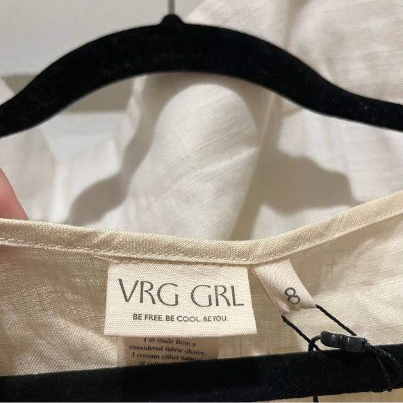 NWT VRG GRL Bonita Linen Ruffle Maxi Dress Cream Australia Brand - Picture 8 of 12